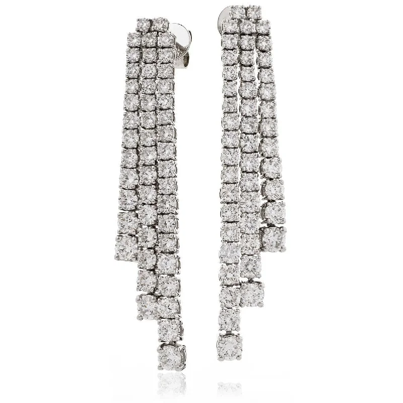 Multi-Layered Earrings-DIAMOND DROP EARRINGS IN 18K WHITE GOLD