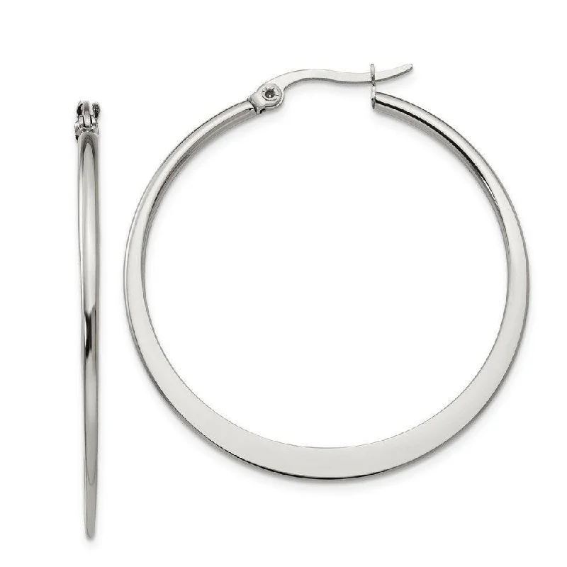 Elegant Long Earrings-Stainless Steel 40mm Diameter Hoop Earrings