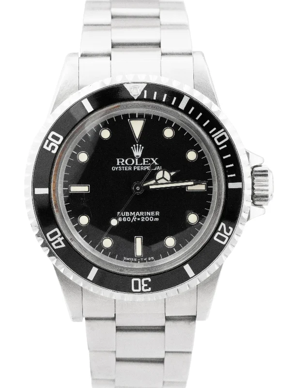 Smart Watches for Seniors-UNPOLISHED Rolex Submariner No-Date Stainless Steel Tritium 40mm Watch 5513