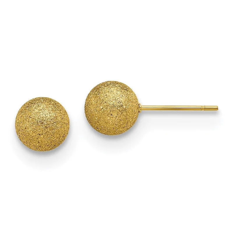 Funky Resin Earrings-Stainless Steel Polished Laser cut Yellow IP-plated 8mm Ball Post Earrings