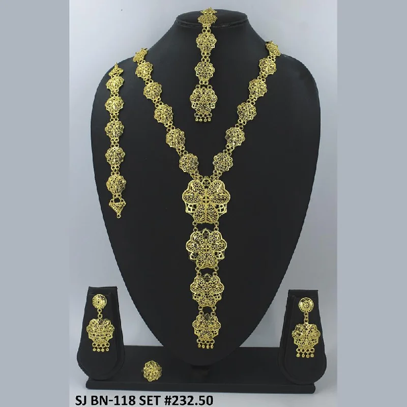 Nature-Inspired Necklaces-Mahavir Forming Gold Necklace Set   - 36- SJ- BN-118