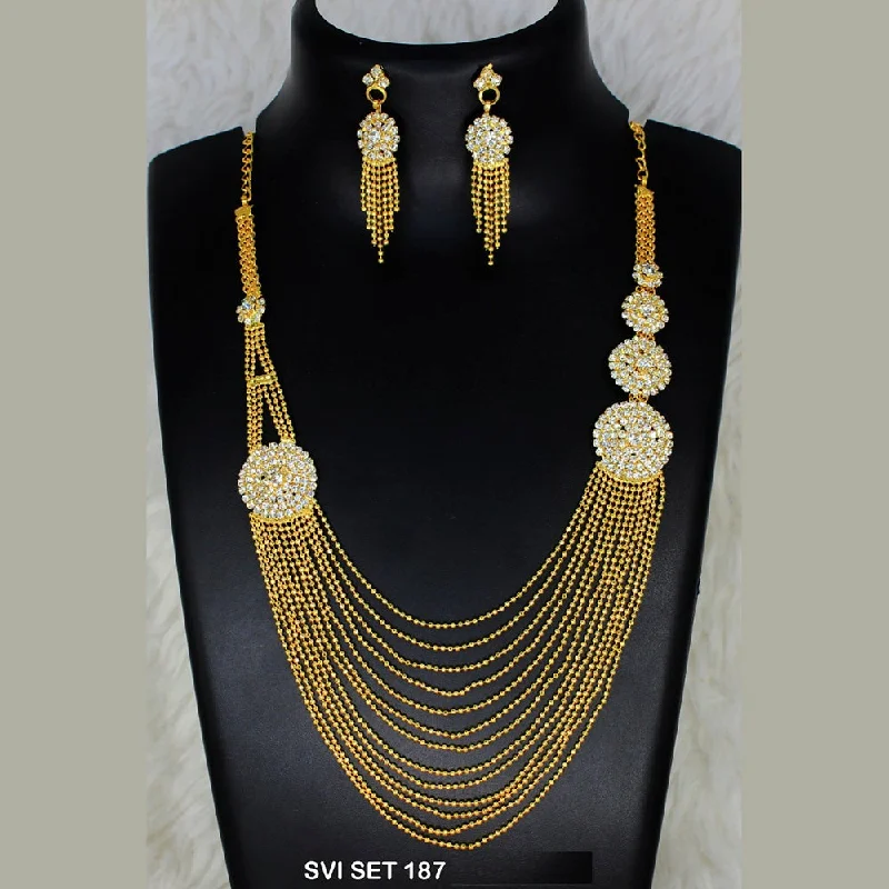 Butterfly Pendant Necklaces-Mahavir Forming Gold Necklace Set  - SVI SET 187