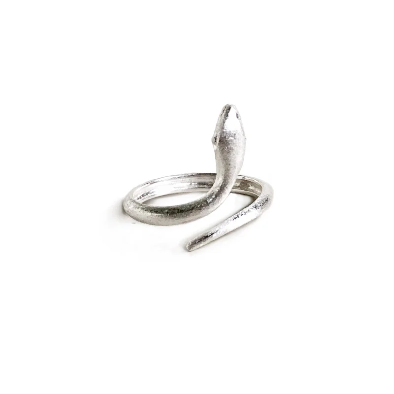 Sterling Silver Rings for Women-SM Snake Ring