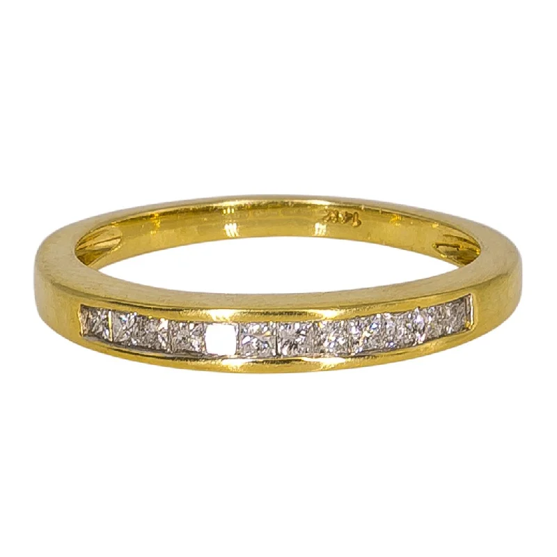 Custom Birthstone Rings-18K Yellow Gold Diamond Band W/ 0.36 ct Diamonds