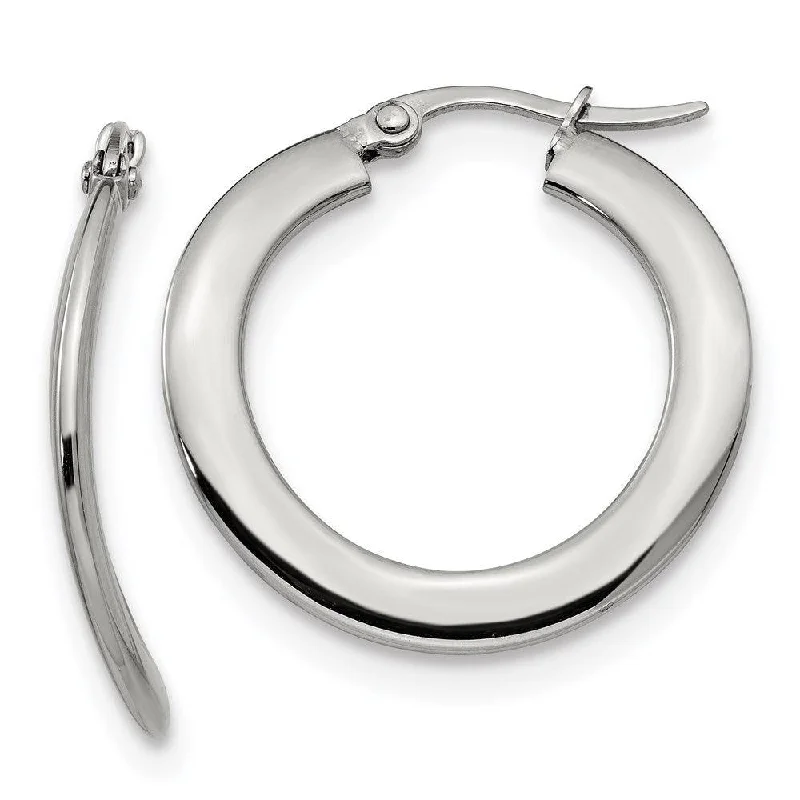 Personalized Name Earrings-Stainless Steel Polished Hoop Earrings