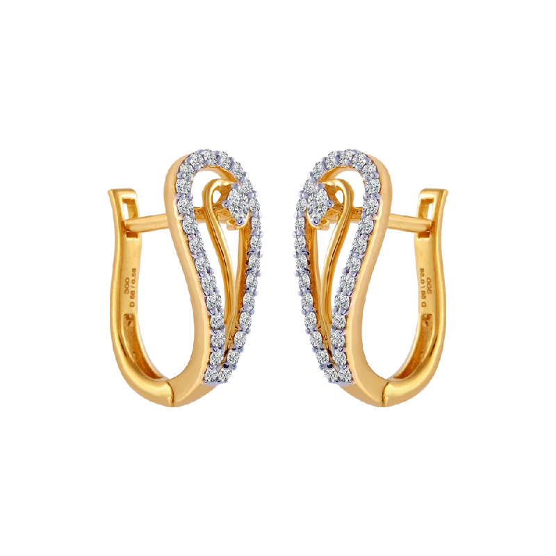 Simple Stud Earrings for Daily Wear-18KT (750) Yellow Gold And Diamond Clip-on Earrings For Women