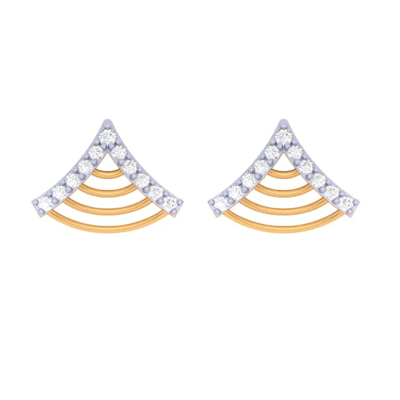 Sterling Silver Earrings-22KT Triangle-shaped Latest Design Of Gold Earrings