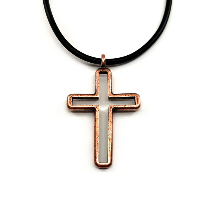 Classic Gold Pendant Necklaces-Cross Antique Copper Pendant Necklace