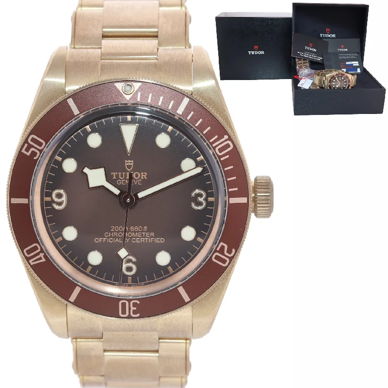 Watches for Sports Enthusiasts-PAPERS 2021 Tudor Black Bay Fifty Eight 58 Chocolate Bronze 39mm Watch 79012 Box