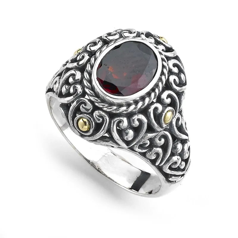 Designer Engagement Rings-Justina Ring- Garnet