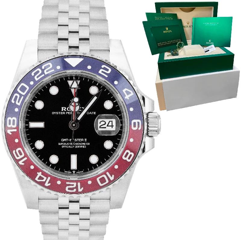 Luxury Designer Watches for Women-NEW MAY 2022 Rolex GMT-Master II Ceramic PEPSI JUBILEE BRACELET 40mm 126710 BLRO