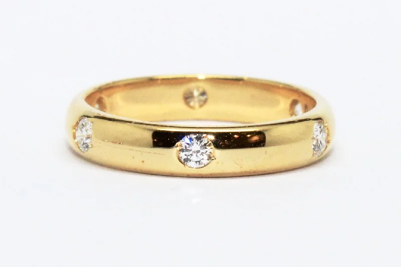 Handcrafted Promise Rings-STARLIGHT DIAMOND YELLOW GOLD BAND AD NO.1610