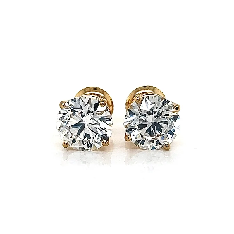 Luxury Pearl Earrings-4CT Diamond Stud Earrings