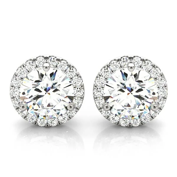 Luxury Diamond Earrings-14K Halo Diamond Earring