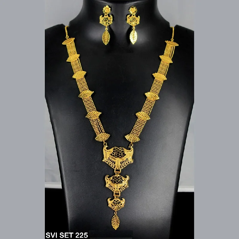 Romantic Rose Gold Necklaces-Mahavir Forming Gold Necklace Set - SVI SET 225