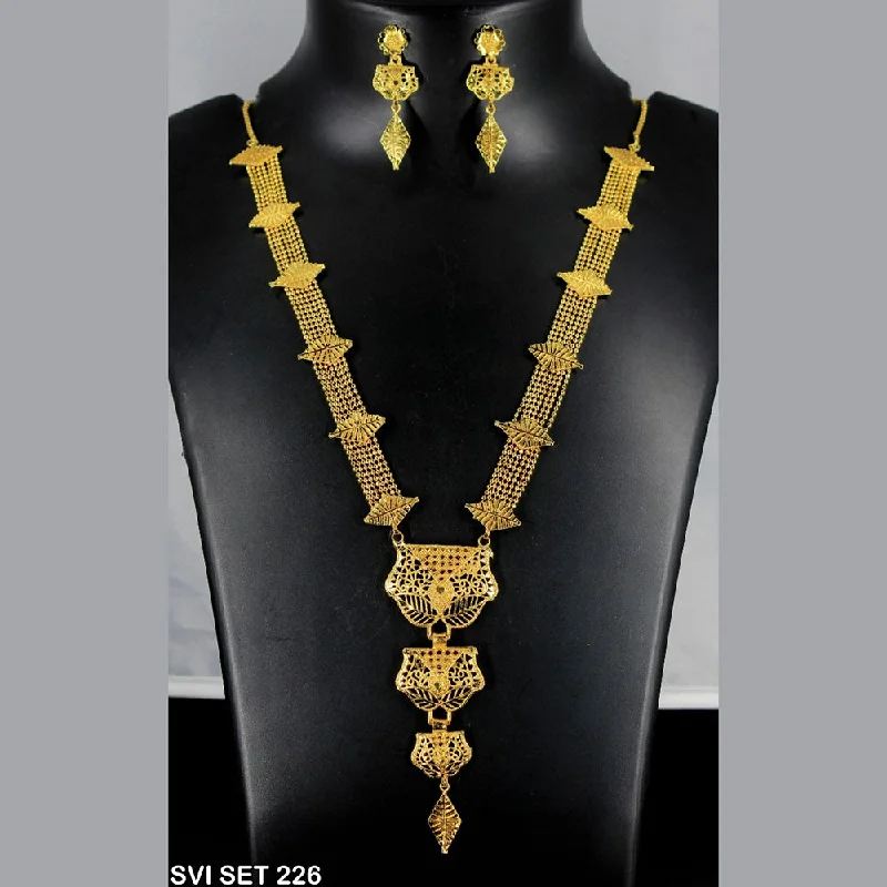 Diamond Pendant Necklaces-Mahavir Forming Gold Necklace Set - SVI SET 226