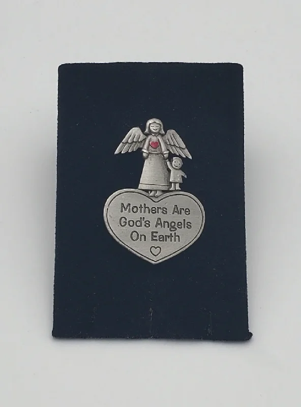 High-Quality Brooch with Rhinestones-Jonette Jewelry - "Mothers are God's Angels on Earth" Vintage Brooch