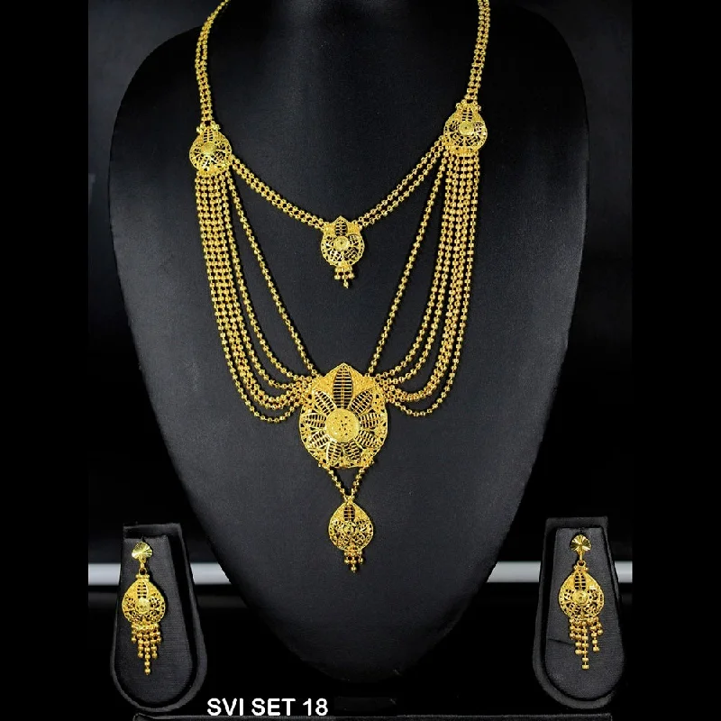 Chunky Chain Necklaces-Mahavir Forming Gold Necklace Set - SVI SET 18