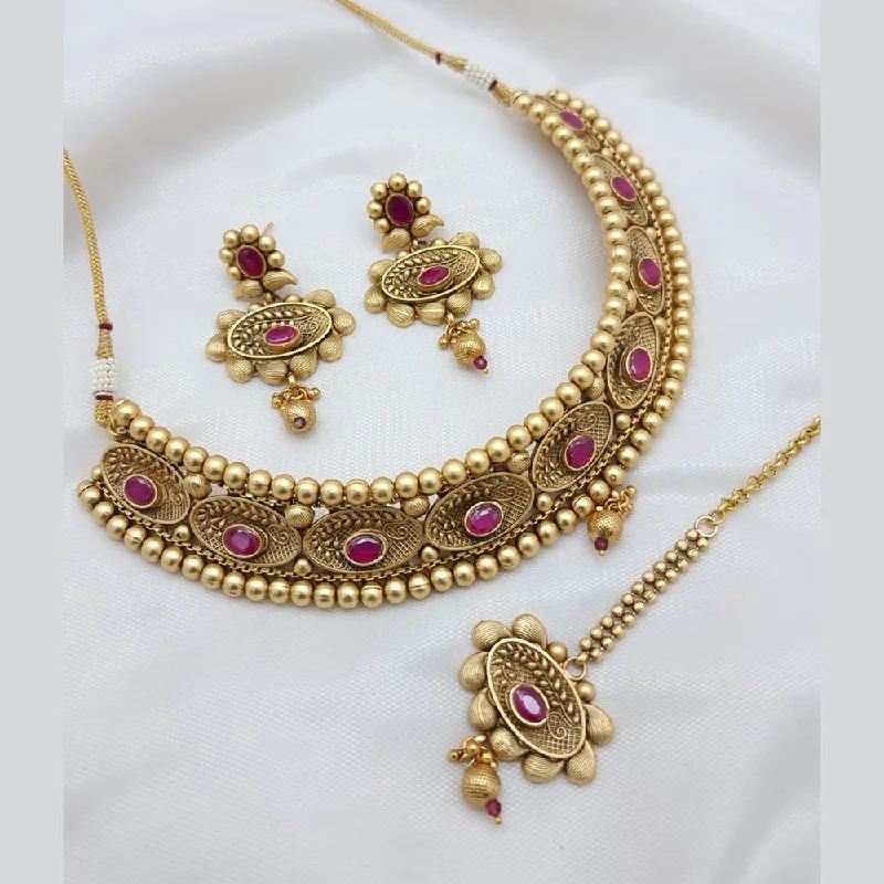 Unique Layered Necklaces-JCM Gold Plated Choker Necklace Set