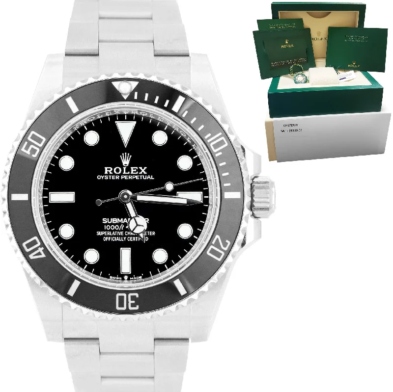 Elegant Watches with Gemstone Detailing-NEW MAY 2022 Rolex Submariner 41mm No-Date Black Steel Ceramic Watch 124060 LN