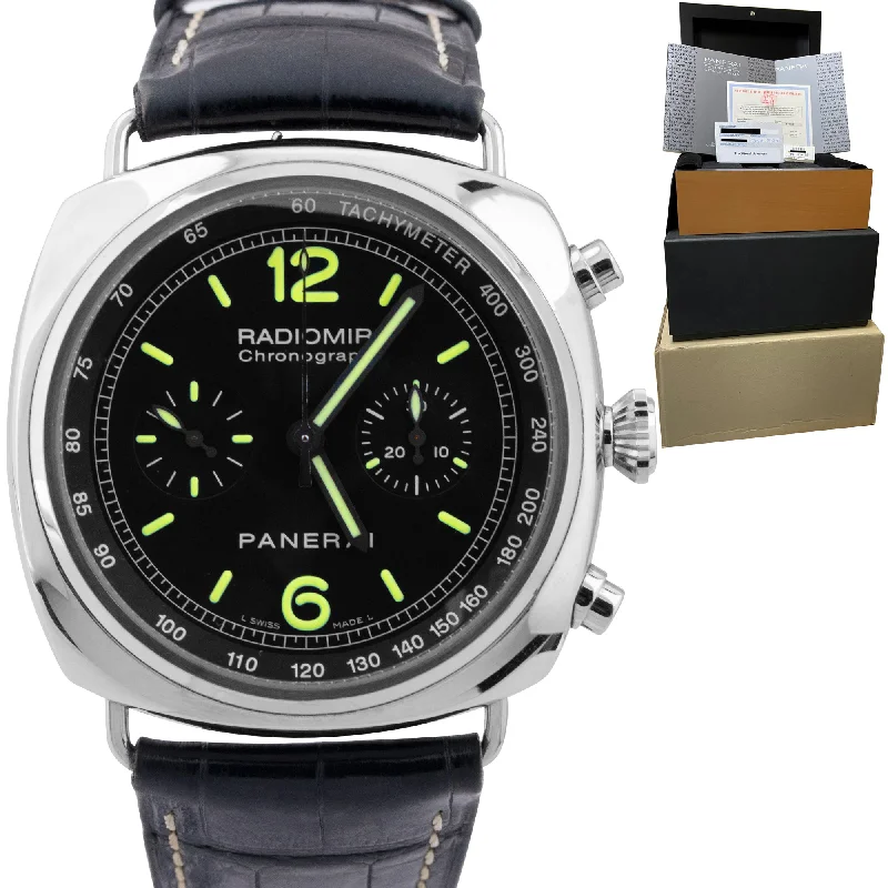 High-End Watches with Gemstone Accents-Panerai PAM 288 Radiomir Chronograph 45mm Stainless Automatic Watch PAM00288 B+P