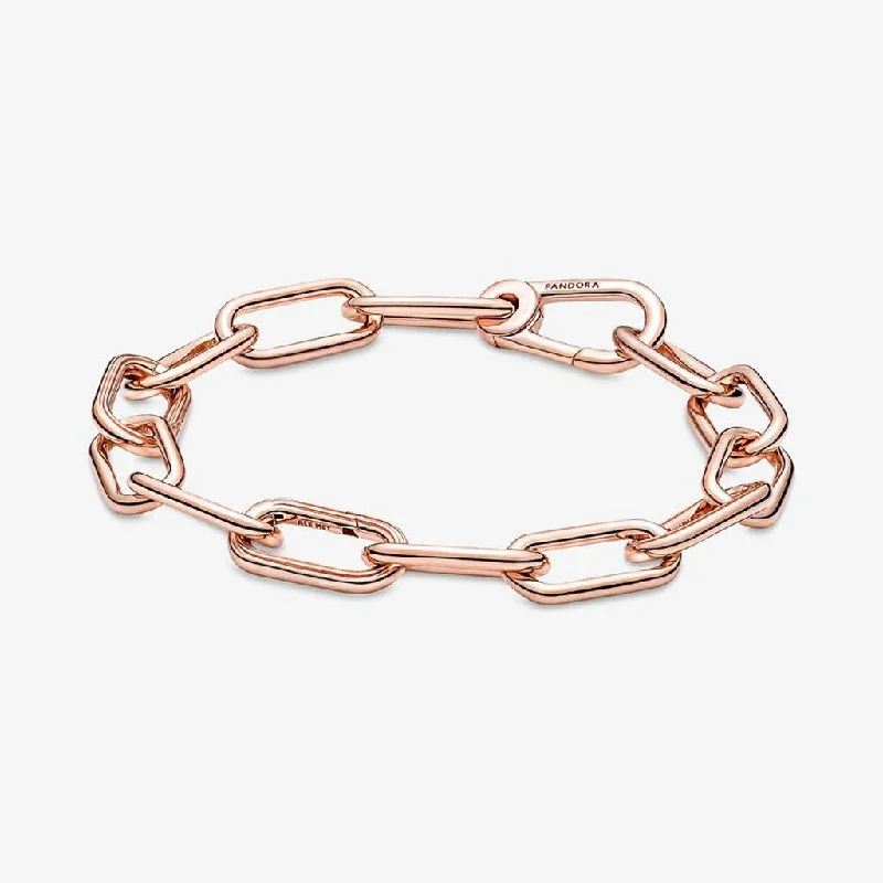 Personalized Friendship Bangles-PANDORA : Pandora ME Link Chain Bracelet with 3 Connectors in Rose Gold