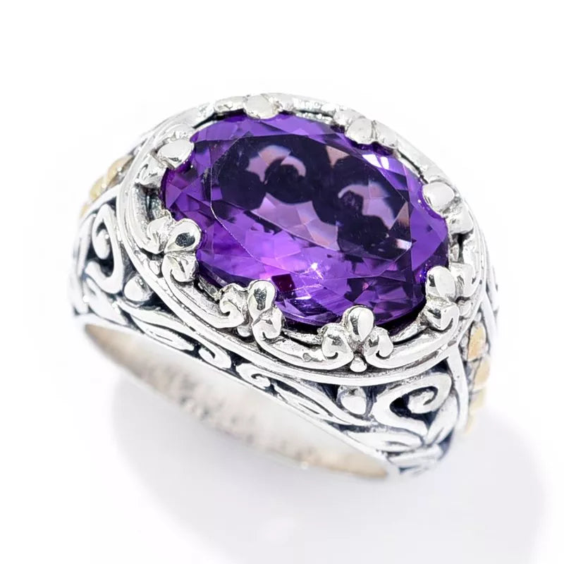 Adjustable Rings for Women-Sayan Ring- Amethyst