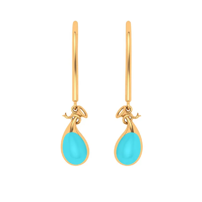 Elegant Long Earrings-Delectable Hook Type 18k Gold Drop Earrings