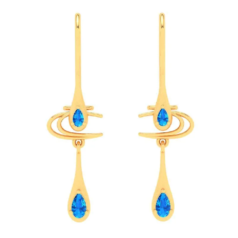 Beautiful Crystal Earrings-18k Enchanting Season Special Gold Earrings