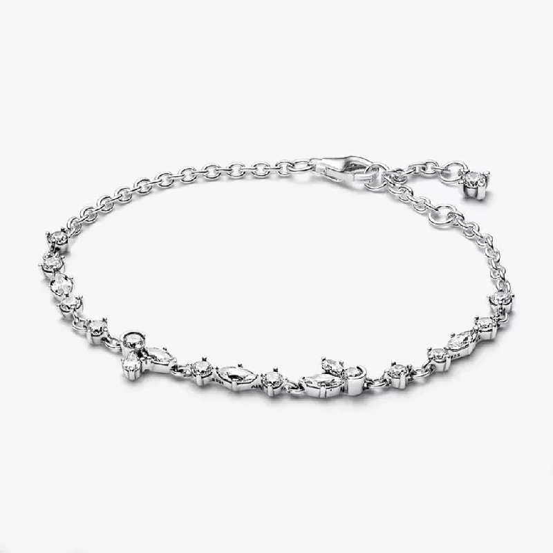 Trendy Tennis Bracelets-PANDORA : Sparkling Herbarium Cluster Chain Bracelet