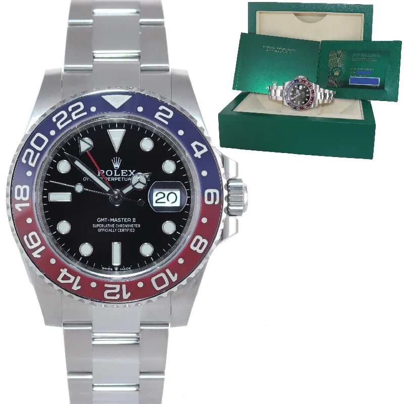 Multi-Function Sports Watches-Dec 2021 PAPERS Rolex GMT Master PEPSI Blue Ceramic Oyster 126710 Watch Box