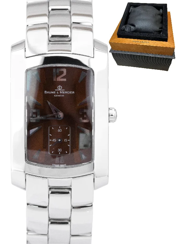 Waterproof Watches for Deep Sea Diving-MINT Baume & Mercier Hampton Stainless Steel Brown Quartz 40mm Watch 65310