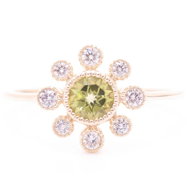 Unique Diamond Rings-Authentic Gem Imports Peridot Fashion Ring