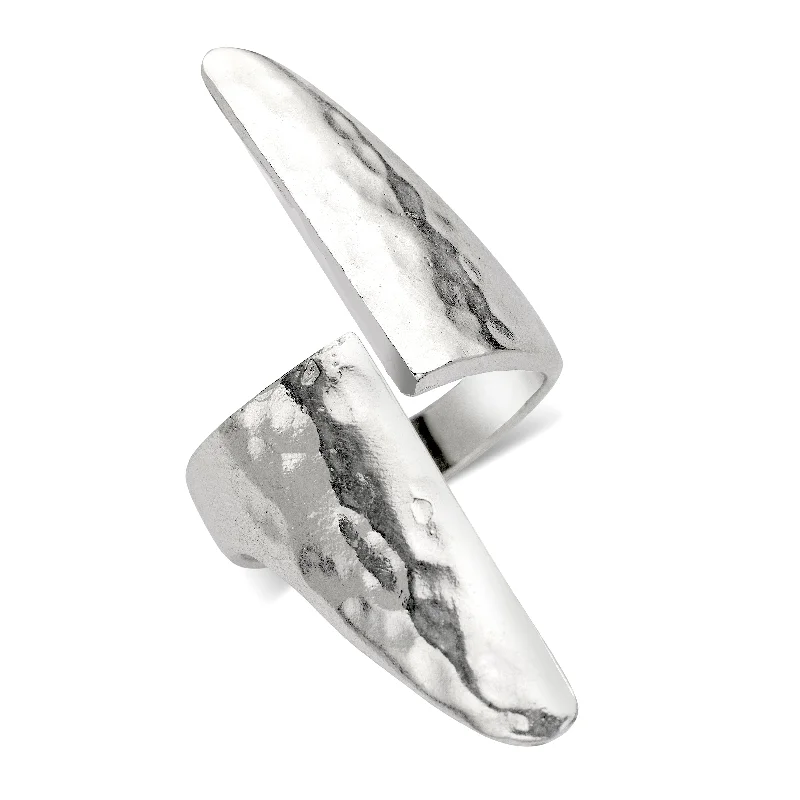 Fashionable Cocktail Rings-Long Wrap Open .925 Sterling Silver Ring