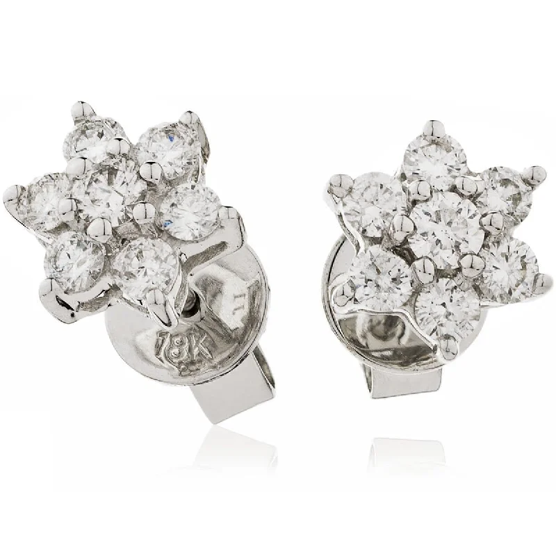 Elegant Stud Earrings-DIAMOND CLUSTER STUD EARRINGS