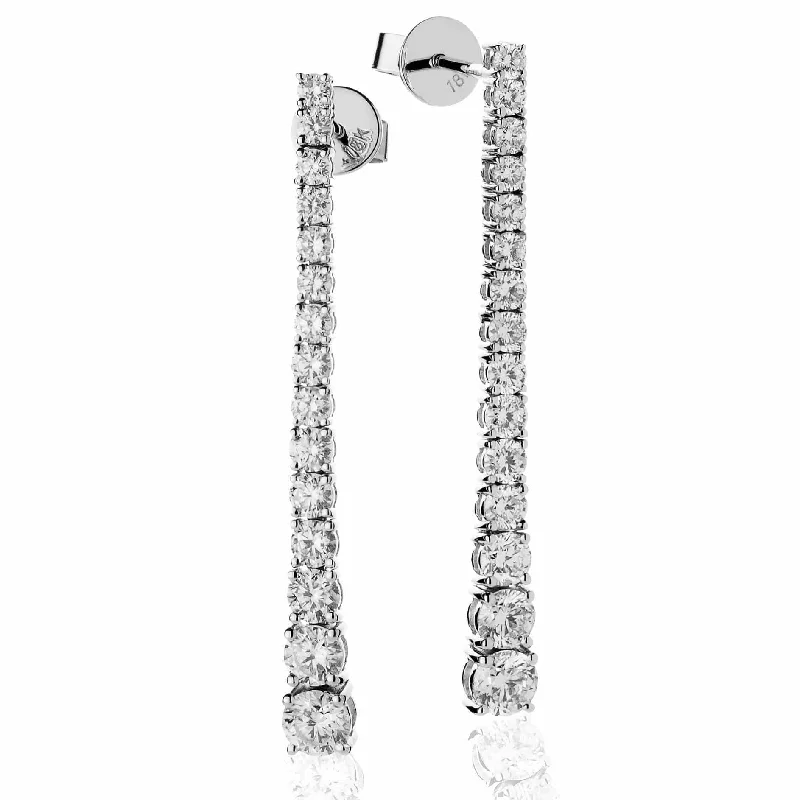 Drop Earrings for Brides-DIAMOND DROP EARRINGS IN 18K WHITE GOLD