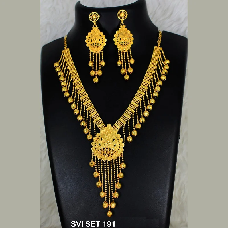 Stylish Gold Chokers-Mahavir Forming Gold Necklace Set  - SVI SET 191