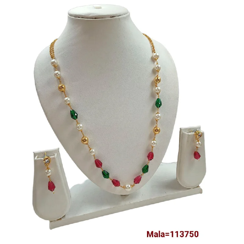 Unique Personalized Necklaces-Padmawati Bangles Gold Plated Beads Necklace Set