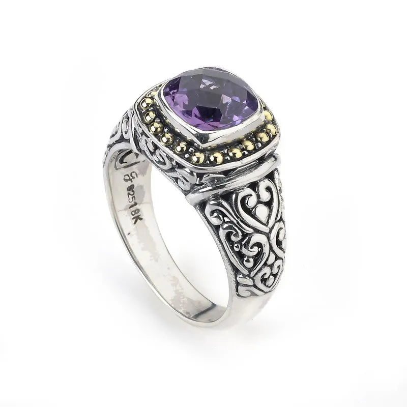 Classic Silver Rings-Zion Ring- Amethyst