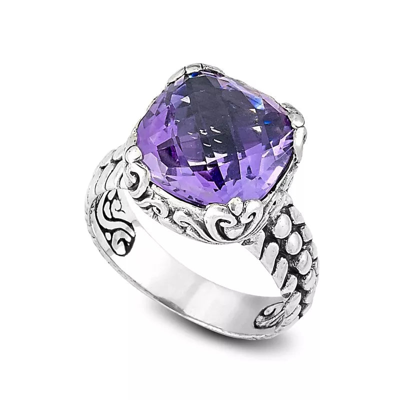 Custom Birthstone Rings-Lider Ring- Amethyst