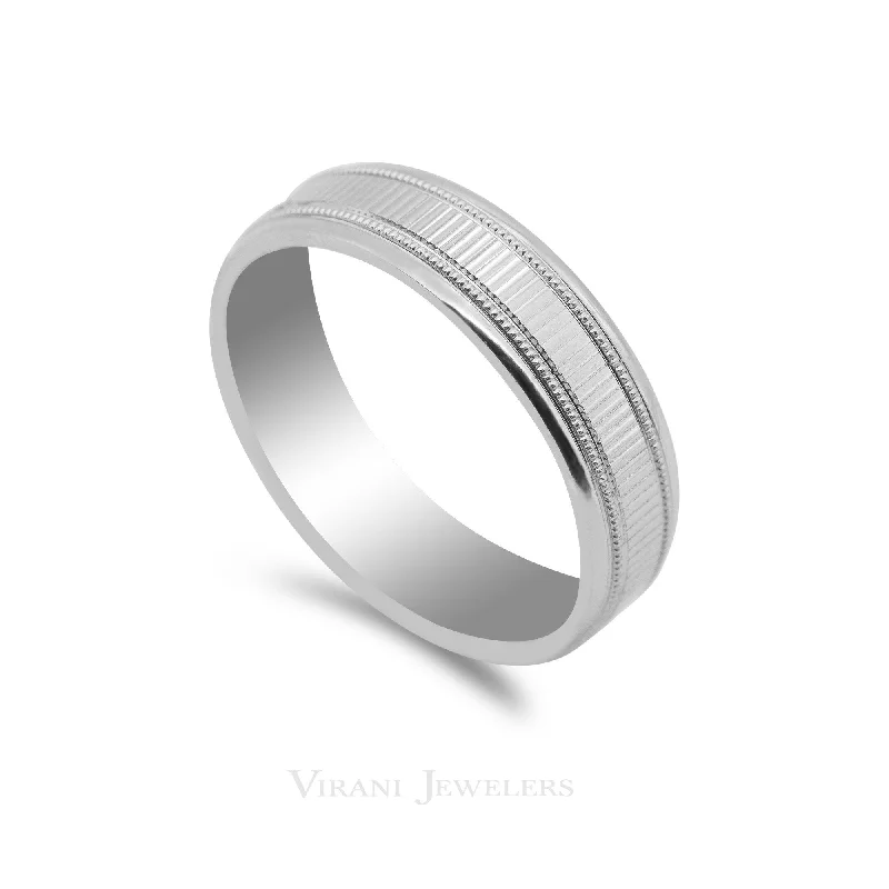 Silver Wedding Rings for Women-18K White Gold Ring