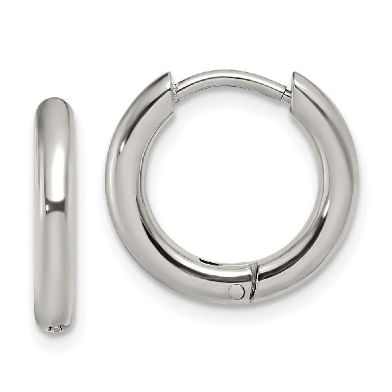 Light Blue Earrings-Stainless Steel Polished 2.5mm Hinged Hoop Earrings