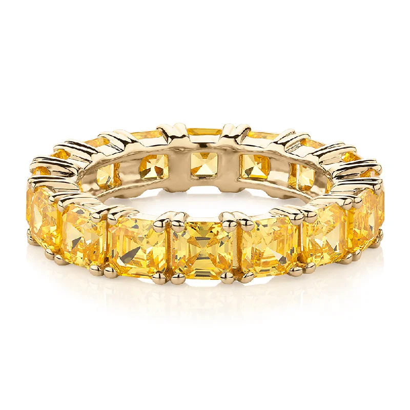 Wedding Rings with Colored Stones-All-rounder eternity band with 5.46 carats* of diamond simulants in 10 carat yellow gold