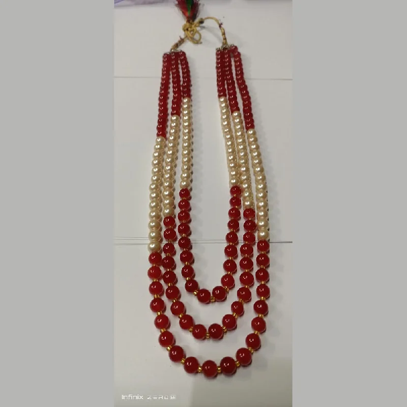 Bold Statement Necklaces-Kumavat Jewels Gold Plated Beads Long Necklace Set