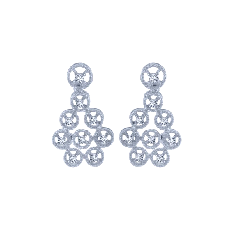 Classic Pearl Earrings-18KT (750) White Gold And Diamond Stud Earrings For Women