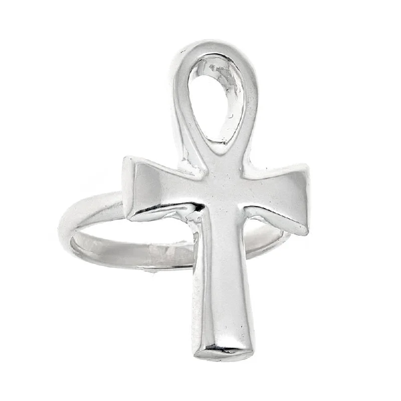 Unique Gold Wedding Rings-Better Jewelry Egyptian Ankh Cross .925 Solid Sterling Silver Ring (5.5 grams)