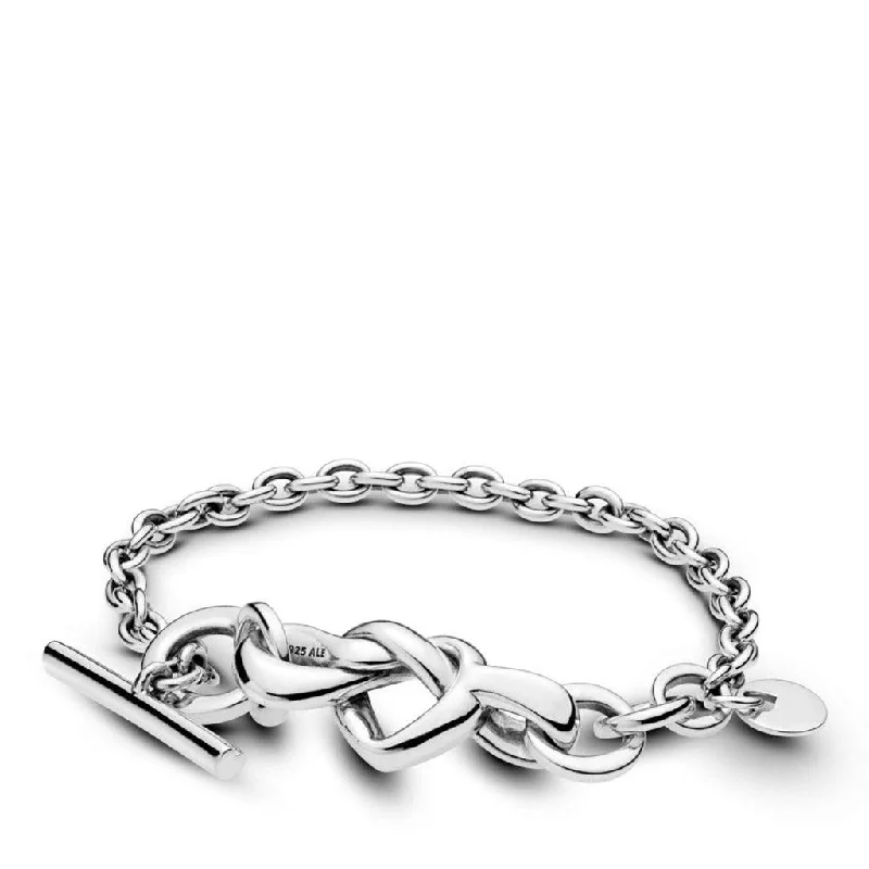 Fashionable Crystal Bracelets-PANDORA : Knotted Heart Sliding Bracelet