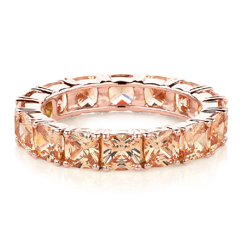 Designer Engagement Rings-All-rounder eternity band with 4.00 carats* of diamond simulants in 10 carat rose gold