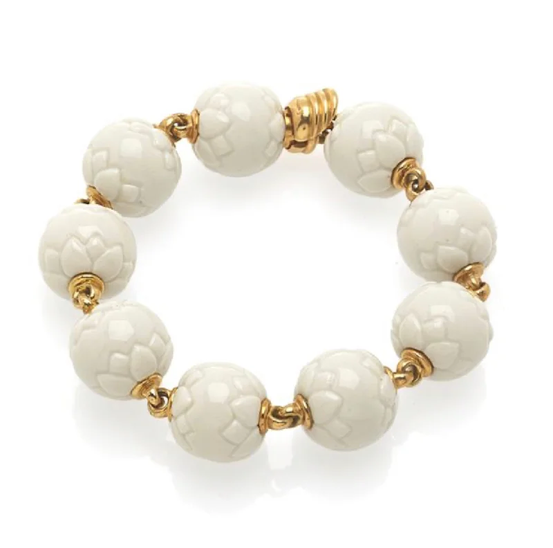 Chunky Bead Bracelets-Bulgari Chandra Porcelain Gold Bracelet