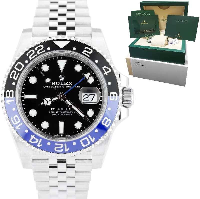 Smart Watches for Kids-BRAND NEW 2022 Rolex GMT-Master II Batman Black Blue Ceramic 40mm 126710 BLNR